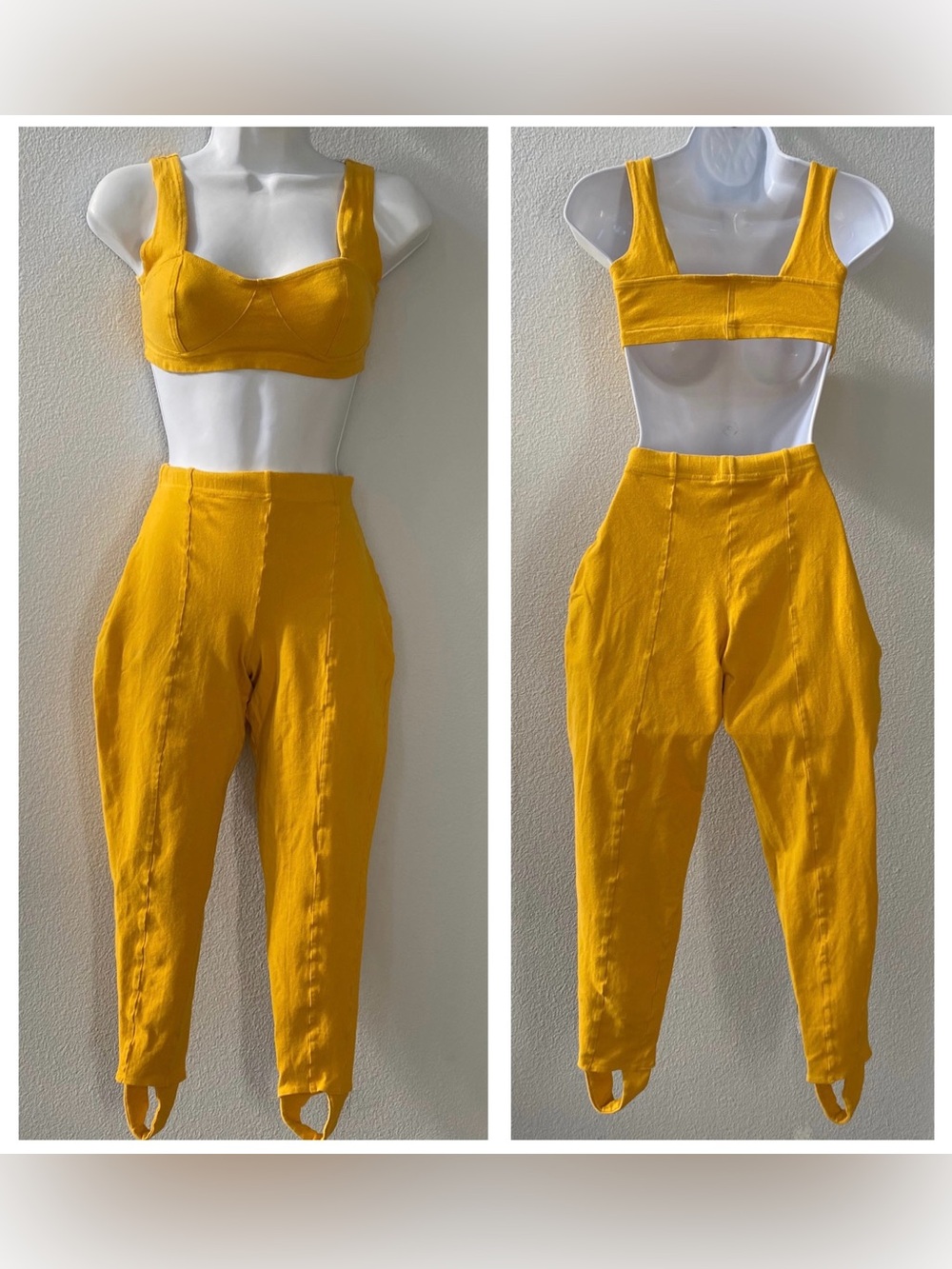 women’s vintage Charmaine Wells 2 pc Lycra set - size Small